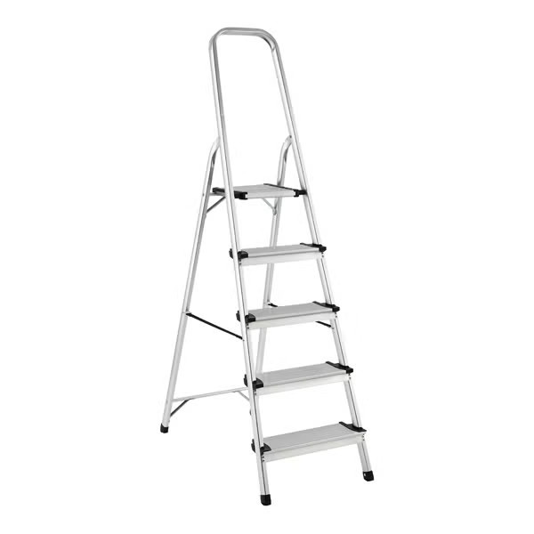 Polder 5-Step Ladder Aluminum | The Container Store