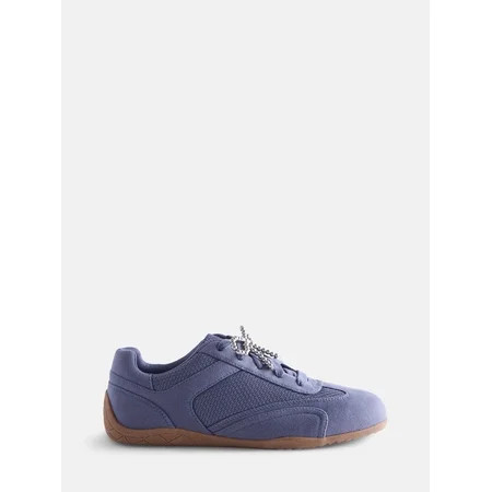 Weekend Academy Girls Beaded Bow Embellished Low Profile Jogger Sneakers | Walmart (US)