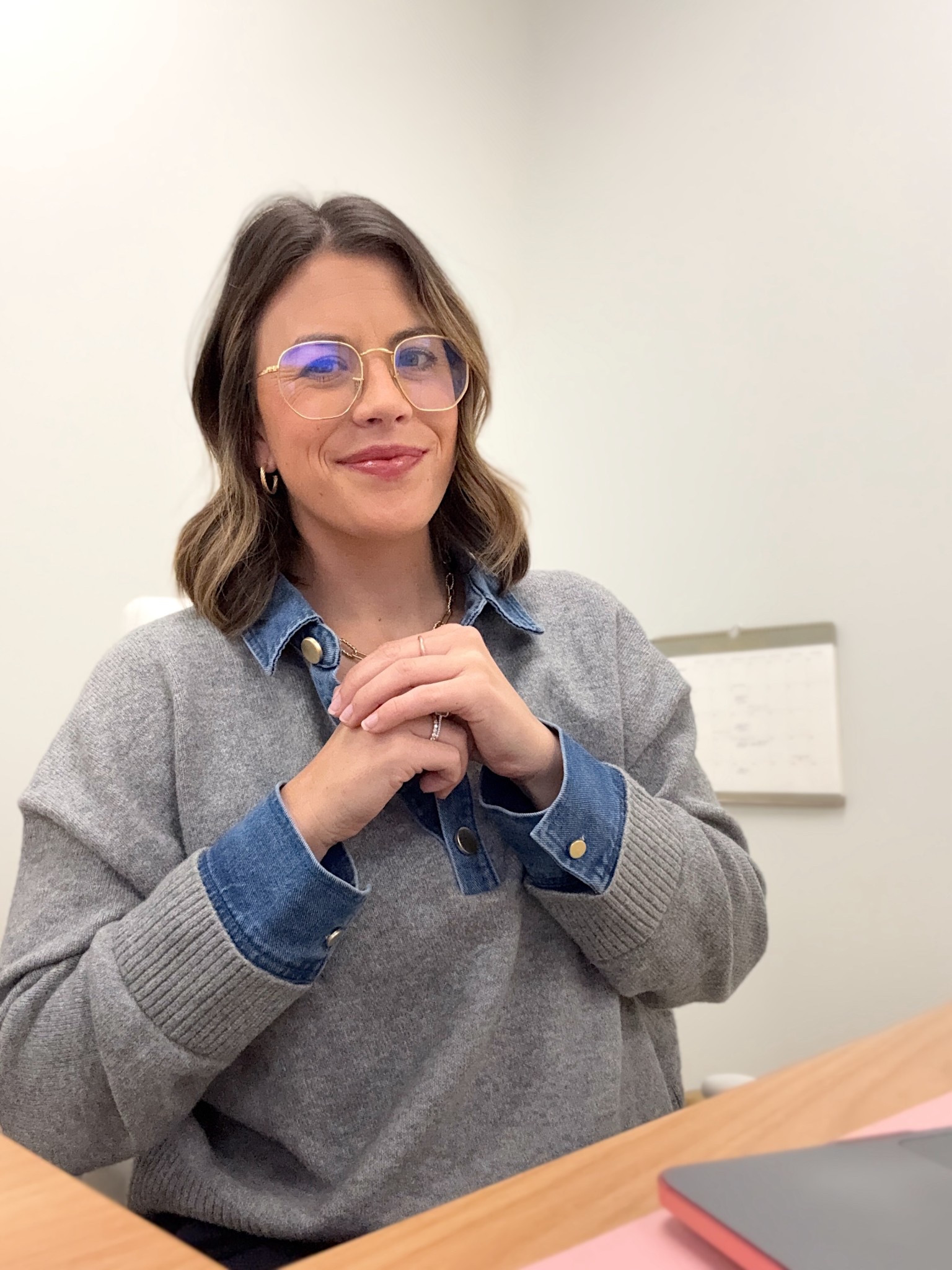 Denim trim sweaters are my current favorite item. This one from loft sold out but I linked two identical ones that other girls in my office have and love. These Halara trousers are comfortable and perfect to pair with this sweater  

#LTKFindsUnder50 #LTKWorkwear #LTKSeasonal