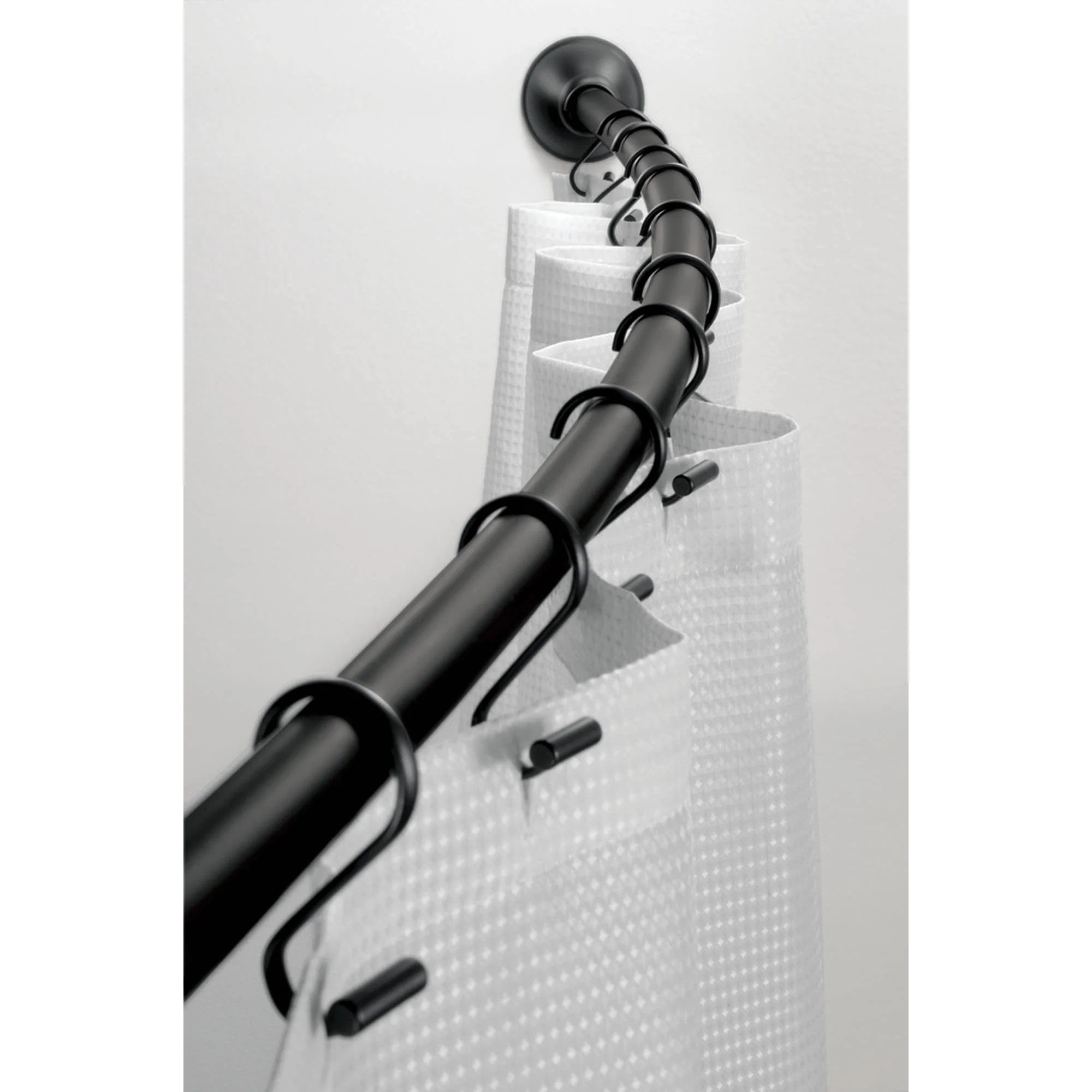 iDesign Curved Shower Curtain Rod, 41 - 72", Matte Black | Walmart (US)