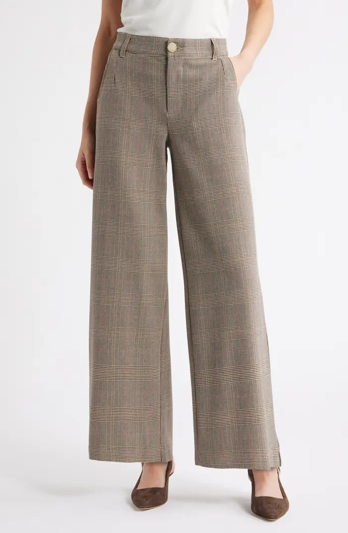 Wit & Wisdom Whitney Skyrise Glen Plaid Pleated Wide Leg Trousers | Nordstrom | Nordstrom