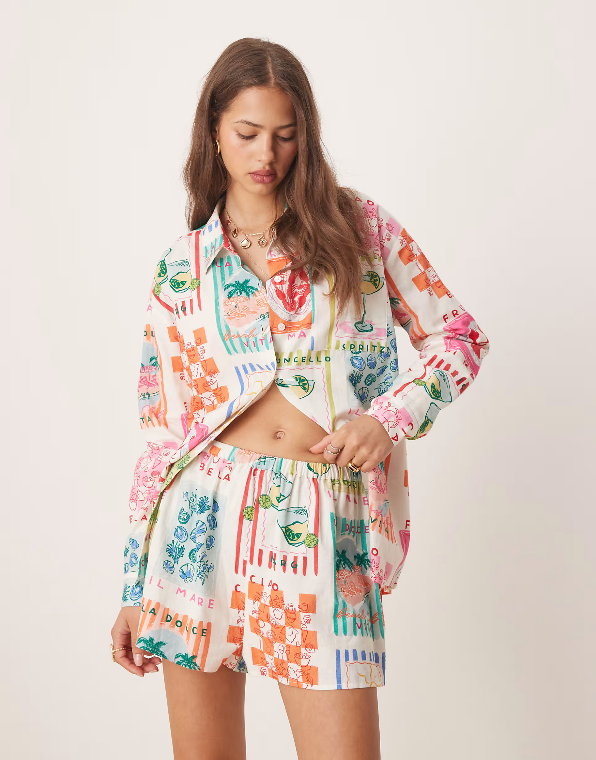 Miss Selfridge shorts co-ord in resort print | ASOS (Global)