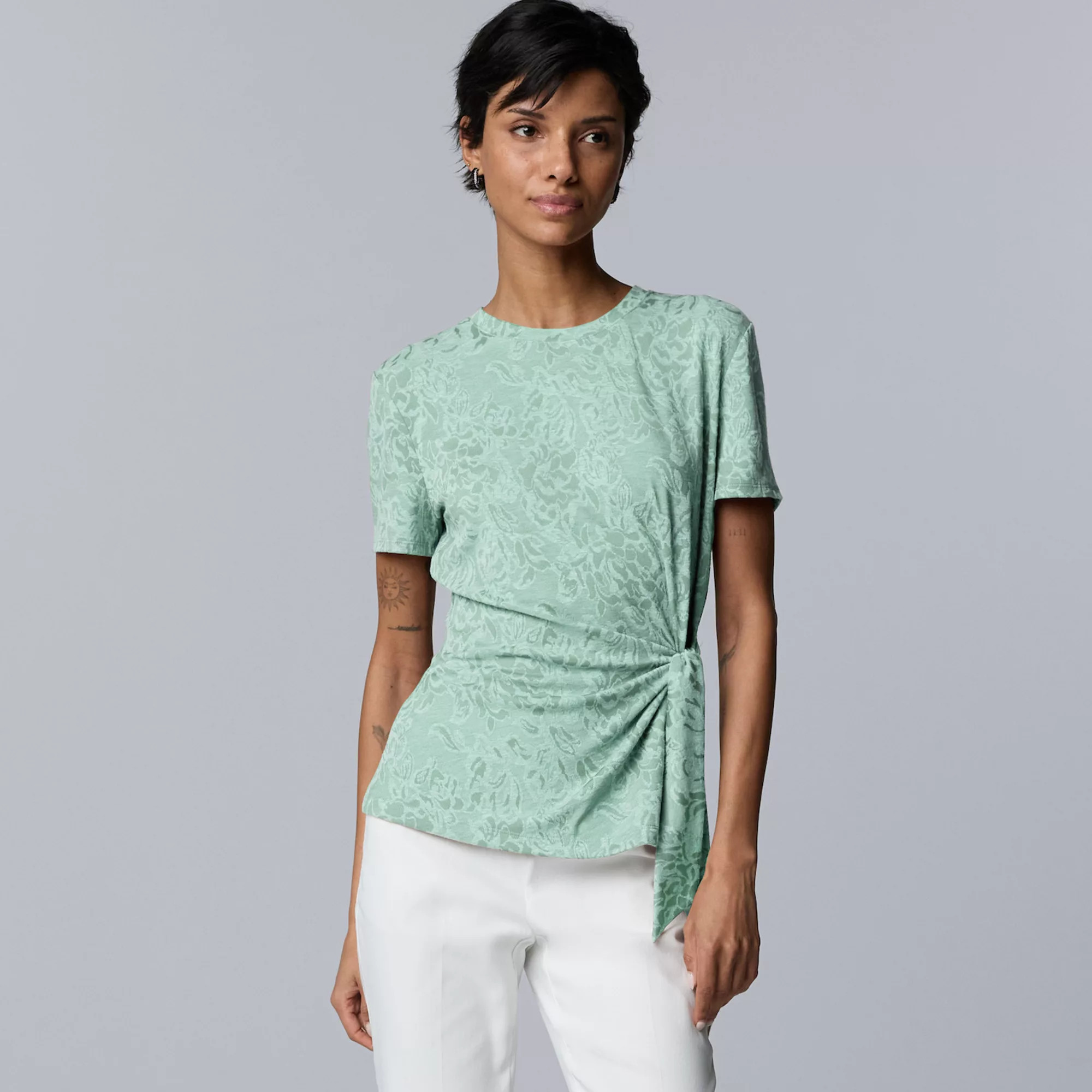 Women's Simply Vera Vera Wang Side Tie T-Shirt | Kohl's