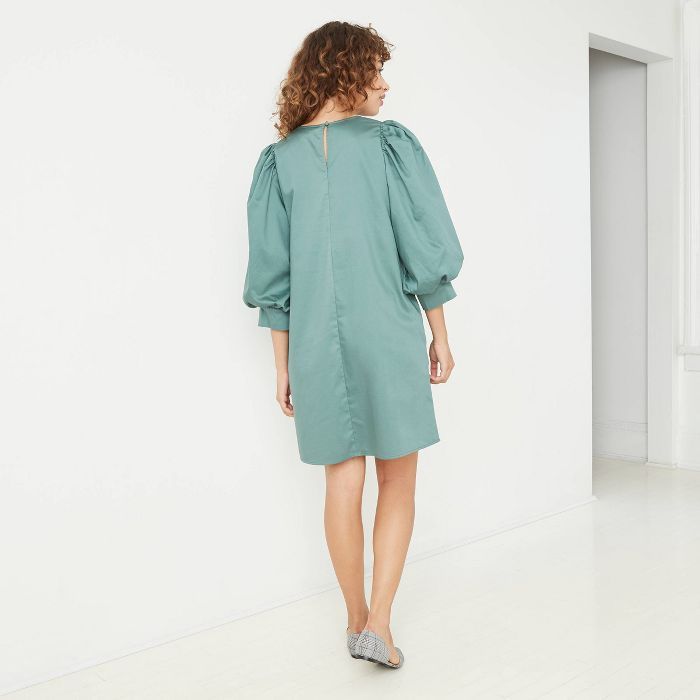 Women's Puff 3/4 Sleeve Crewneck Dress - A New Day™ | Target