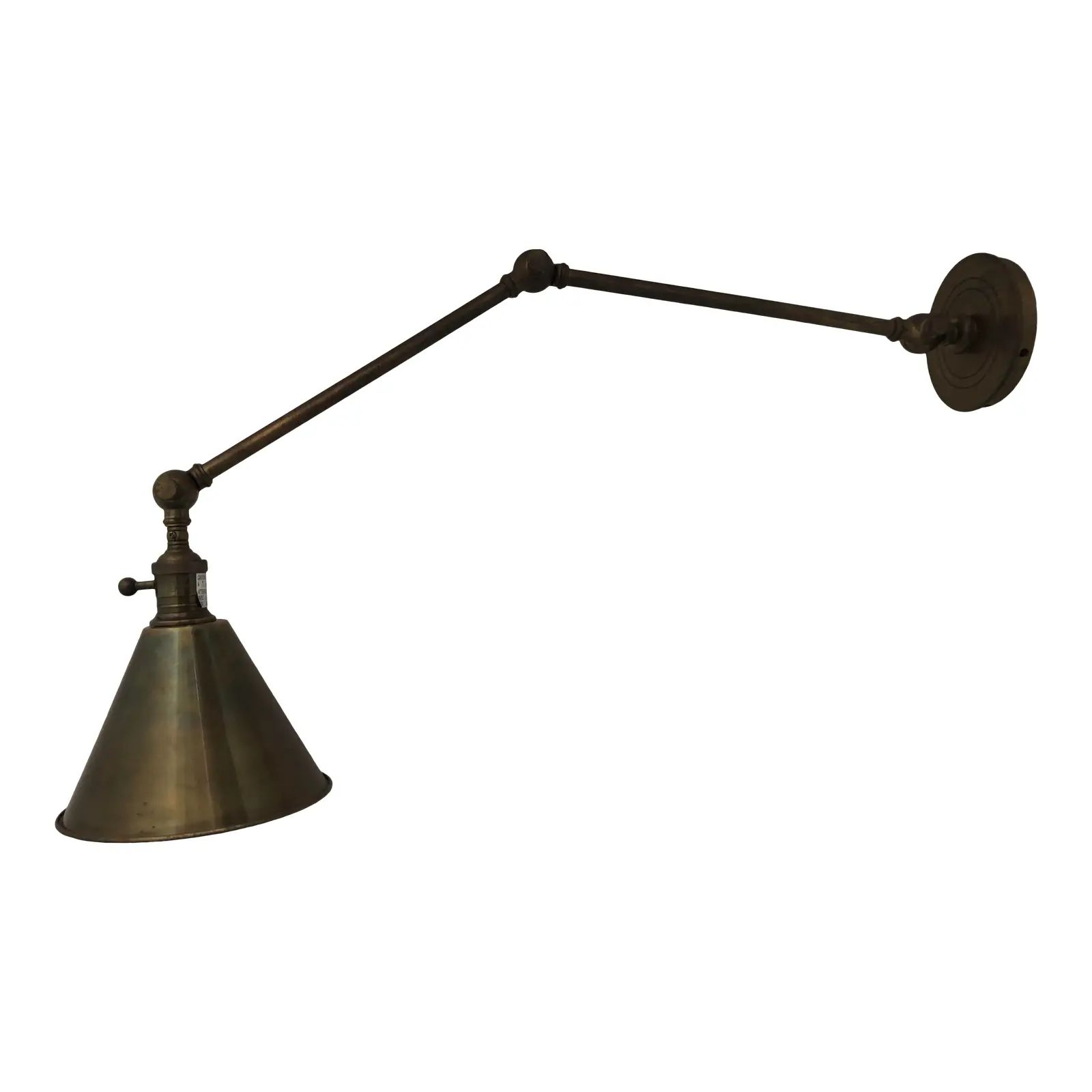 Antique Brass Double Arm Library Sconce Light | Chairish