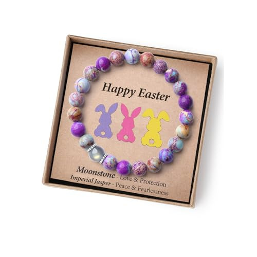 THEMEROL Easter Gifts for Women Teens Girls Basket Stuffers for Toddler Egg Fillers Adults Cards 7 11 Moonstone Bracelet Outfit | Amazon (US)