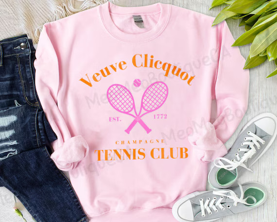 Champagne Veuve Label Tennis Club Matching Team Light Pink - Etsy | Etsy (US)