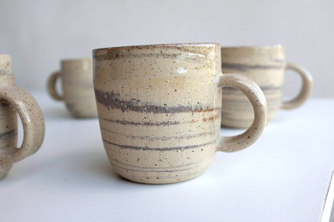 Handmade Pottery Stoneware Mug, Modern Ceramic Coffee Mug, Handmade Wheel Thrown Mug, Marbled Mug... | Etsy (US)