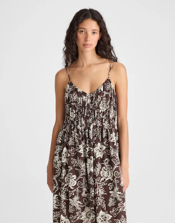 Ruched V-Neck Sleeveless Maxi Dress | Madewell