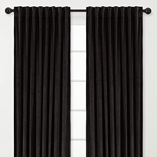 Chanasya Blue Velvet Curtains Panel Set 2 -Piece - Classy Partial Blackout Curtain Room Darkening Cu | Amazon (US)