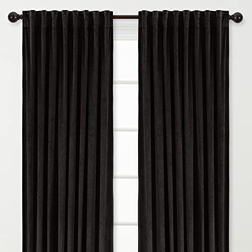 Chanasya Blue Velvet Curtains Panel Set 2 -Piece - Classy Partial Blackout Curtain Room Darkening Cu | Amazon (US)