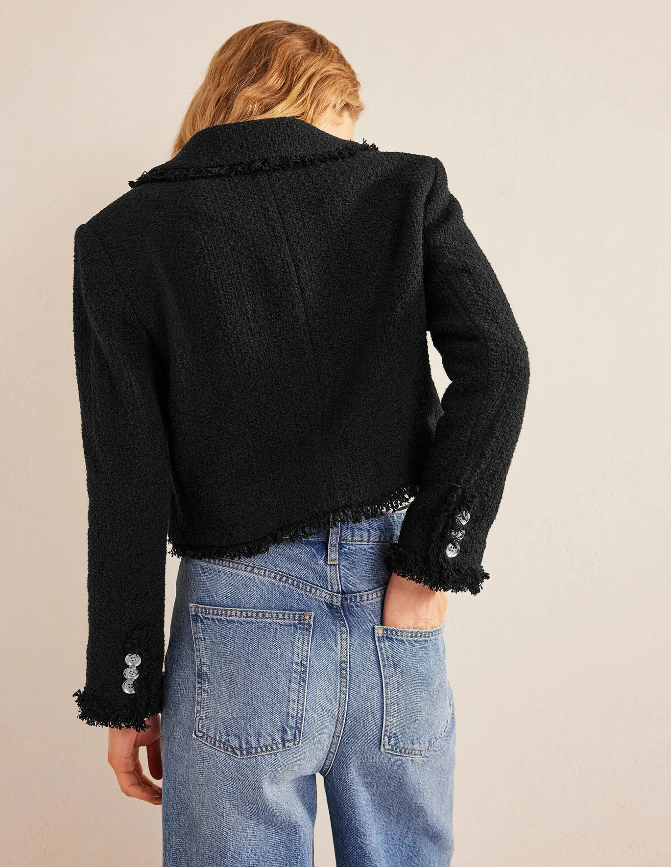 Textured Fitted Cropped Jacket | Boden (UK & IE)