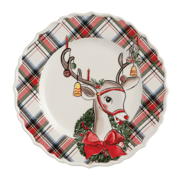 Reindeer Christmas Salad Plate | Mud Pie
