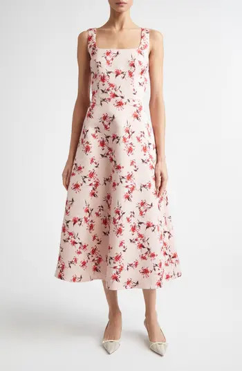 Shiloh Floral Faille Midi Dress | Nordstrom