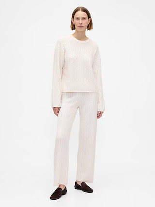 CashSoft Cable-Knit Sweater Pants | Gap (US)