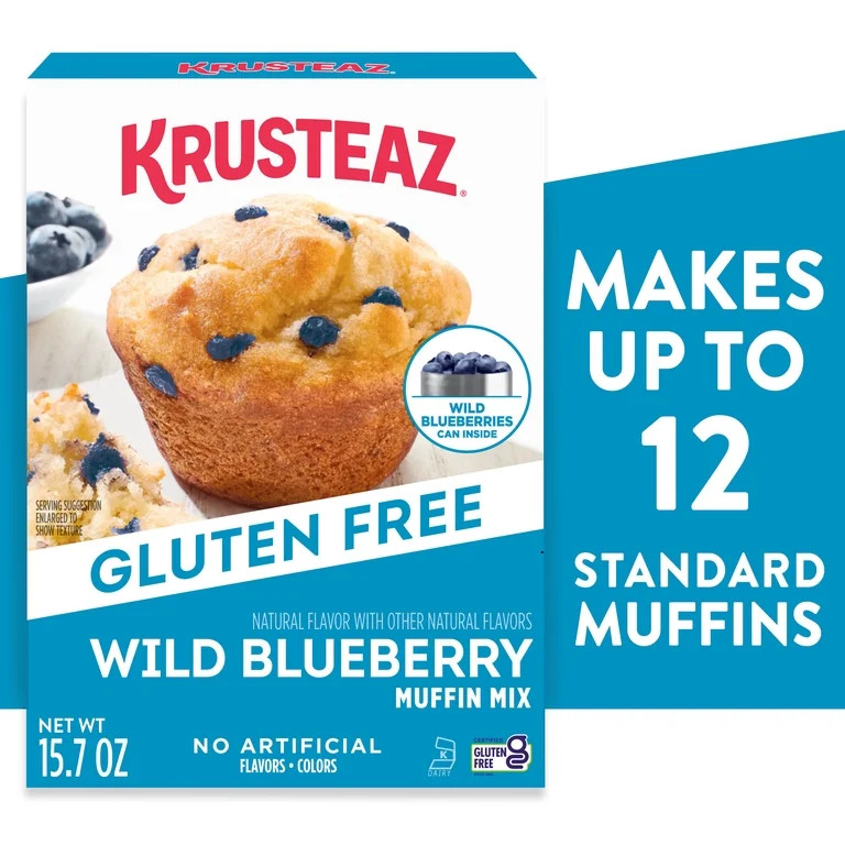 Krusteaz Gluten Free Wild Blueberry Muffin Mix, Gluten Free Wild Blueberry Muffins Made With Real... | Walmart (US)