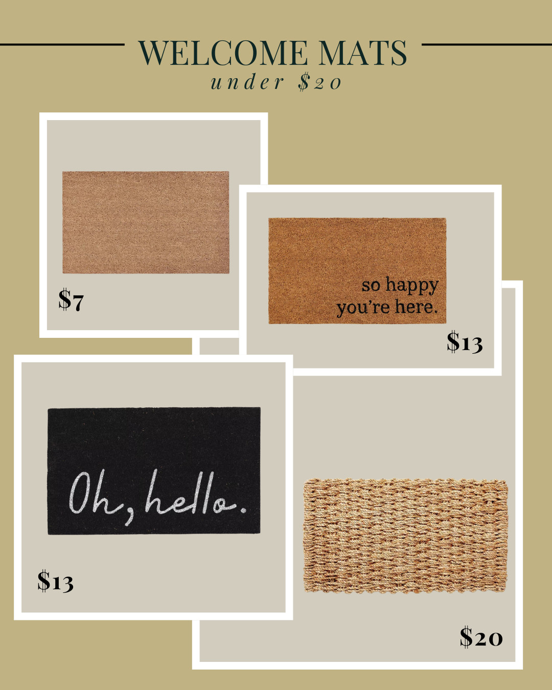 Welcome mats under $20 

 