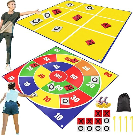 2-in-1 Giant Bean Bag Toss & Large Tic Tac Toe Outdoor Games for Kids Adults-4.5ft Giant Outside ... | Amazon (US)