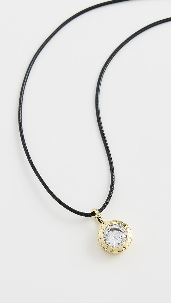 Round Bezel Leather Necklace | Shopbop