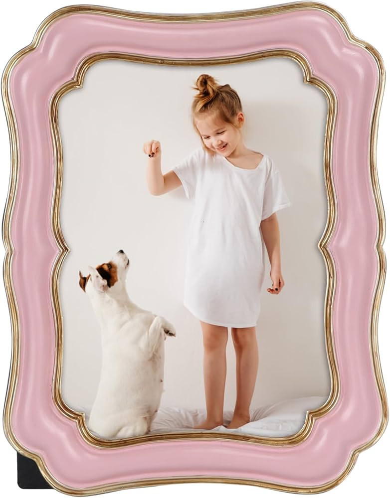 PHAREGE 5x7 Vintage Picture Frame Pink Gold, Ornate Antique Picture Frame for 5x7 Photo, Retro Ph... | Amazon (US)