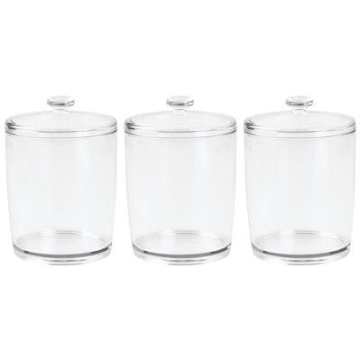 mDesign Plastic Laundry Shelf Storage Organizer Jar Holder Set, 3 Pack - Clear | Target