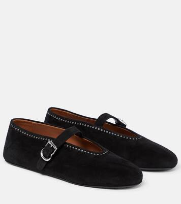 Embellished suede ballet flats | Mytheresa (US/CA)