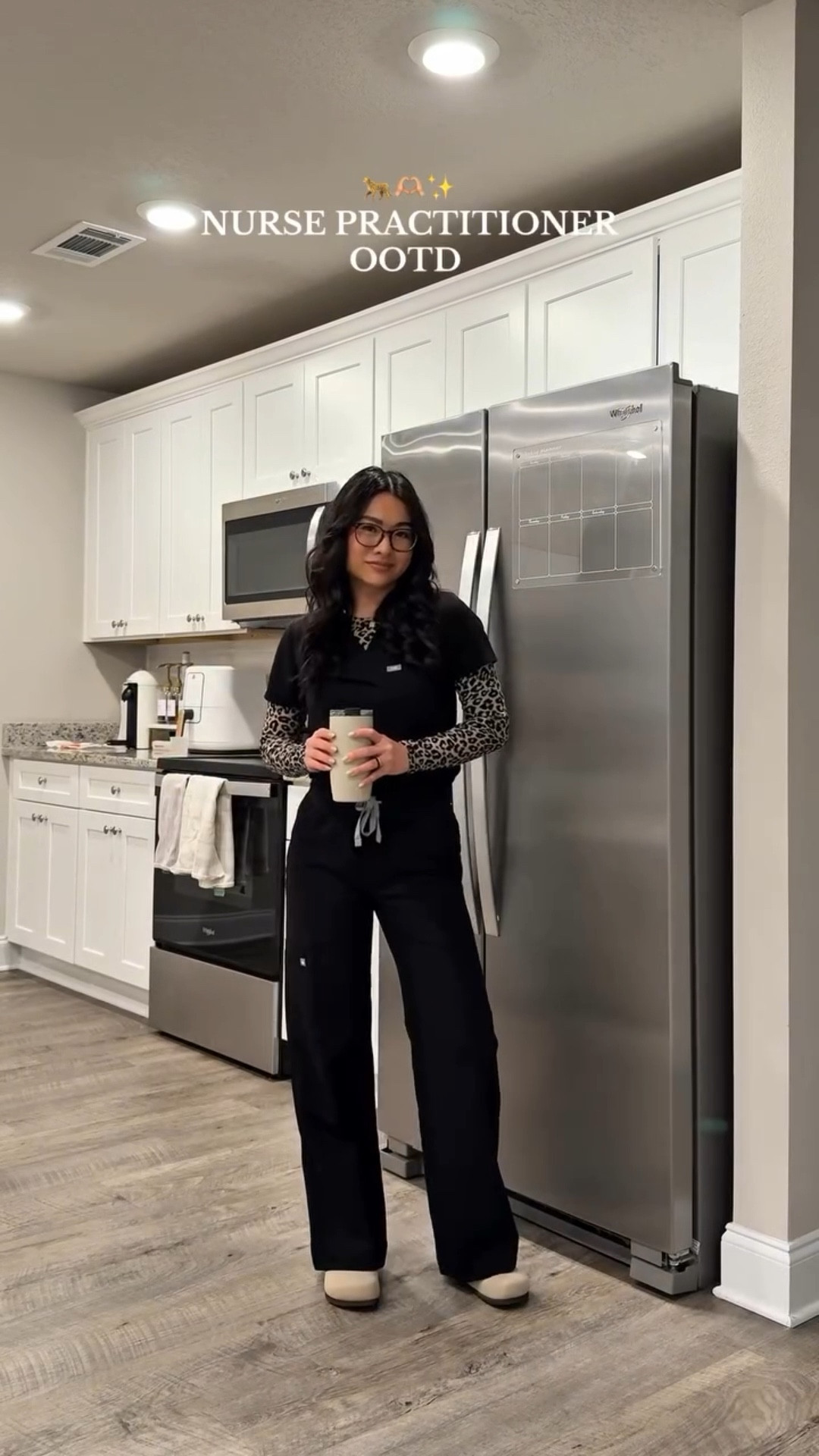 loving this cheetah underscrub 🐆🫶🏼✨
•
•
•
#nurseoutfit #ootd #workfit #fitcheck #nurselife #whatiworetoday 
Figs scrubs, work outfit, ootd, healthcare worker, nurse life, nurse, nurse practitioner, Walmart underscrub, cheetah print, outfit of the day, what I wore today