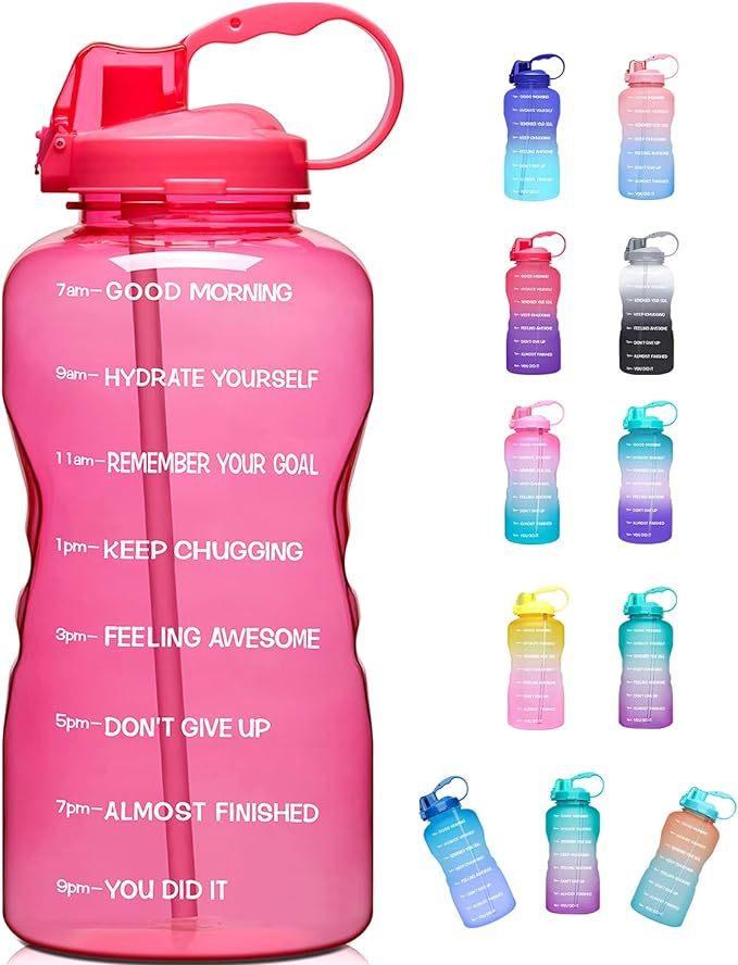 Giotto Large 1 Gallon/128oz (When Full) Motivational Water Bottle with Time Marker & Straw, Leakp... | Amazon (US)