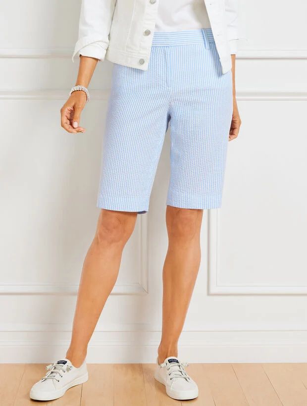 Seersucker Perfect Shorts - 10.5” - Cruise Stripe | Talbots