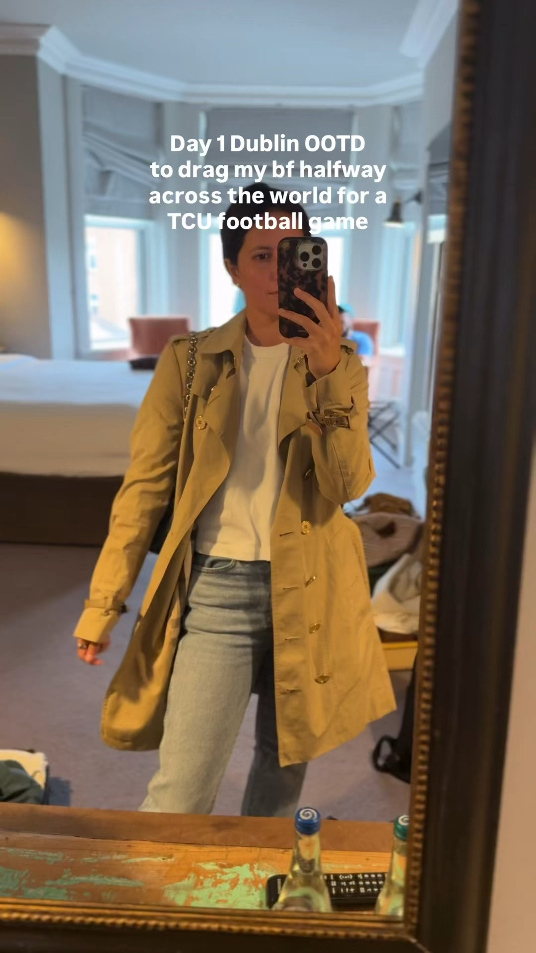 Casual chic outfit, transitional outfit, fall outfit, Burberry trench, khaite Abigail jeans, best white tee , Ireland outfit, Dublin outfit

#LTKootd #LTKPetite
