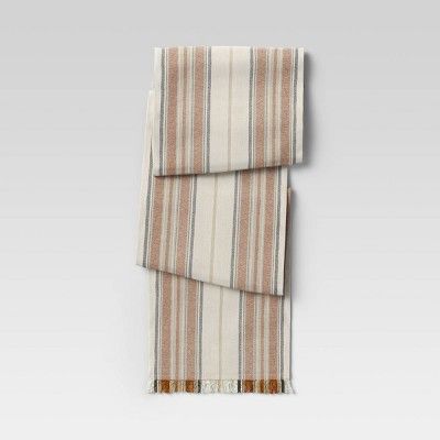 72&#34; x 14&#34; Cotton Striped Table Runner Orange - Threshold&#8482; | Target