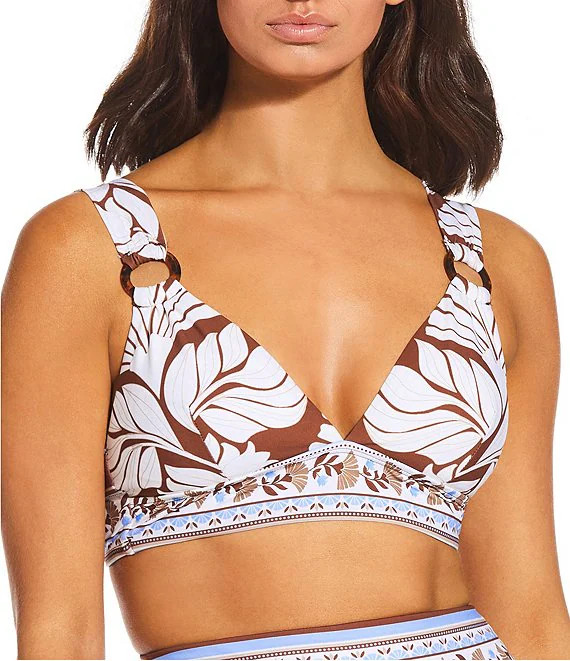 Alex Marie Signature Sculpt Nouveau Tropical Tortoise Ring Triangle Bralette Swim Top | Dillard's | Dillard's