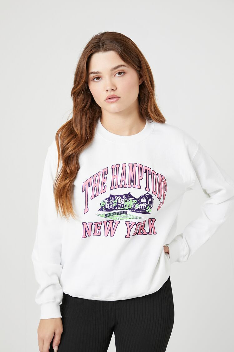 The Hamptons Graphic Fleece Pullover | Forever 21