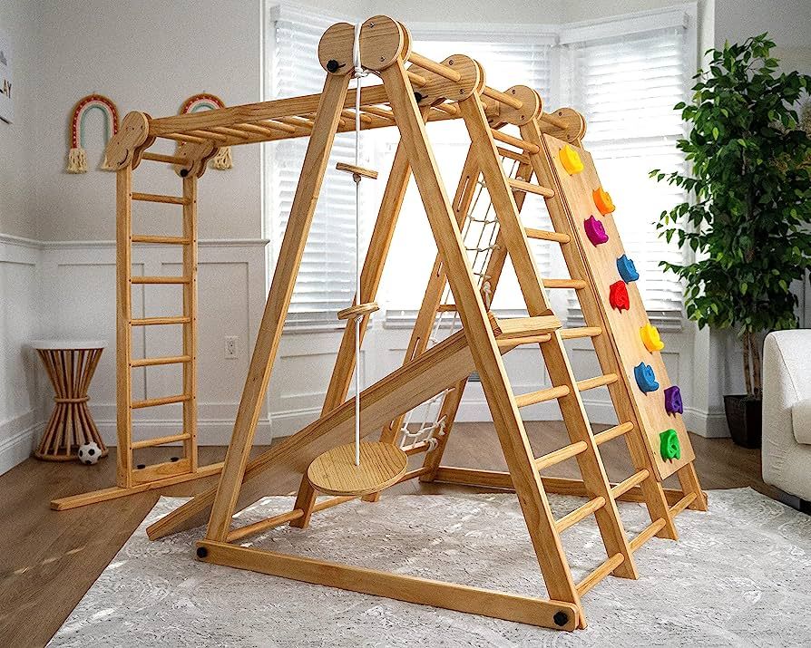 Avenlur Chestnut - The Ultimate Indoor 7-in-1 Playset and Foldable Jungle Gym for Kids Aged 2-8 w... | Amazon (US)
