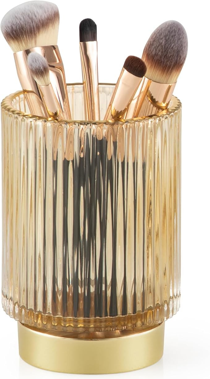 CANITORON Makeup Brush Holder,Glass Makeup Brush Holder Organizer Store Cosmetic Tools,Eyeliner,S... | Amazon (US)