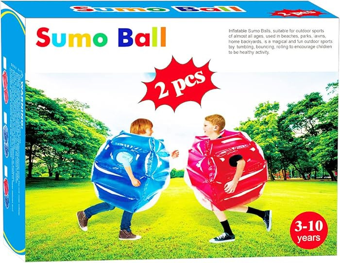 SUNSHINE-MALL 2 pc Sumo Balls for Kids, Bubble Bounce Ball, Lawn Game for Child Outdoor Team Gami... | Amazon (US)