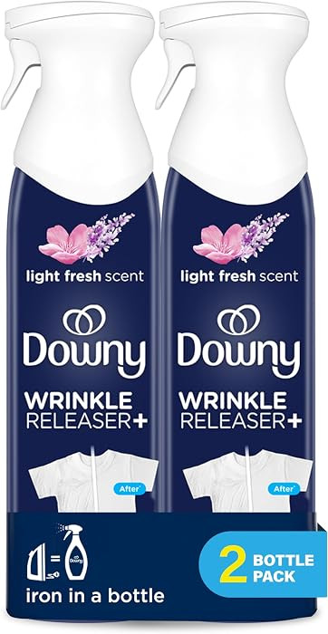 Downy Wrinkle Releaser Spray, All in One Formula, Removes Wrinkles, Static and Odor Eliminator, Crisp Linen Scent, 9.7 Fl Oz, Pack of 2 | Amazon (US)