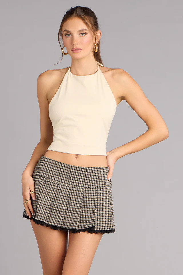Flirt in Motion Plaid Pleated Mini Skort | Windsor Stores