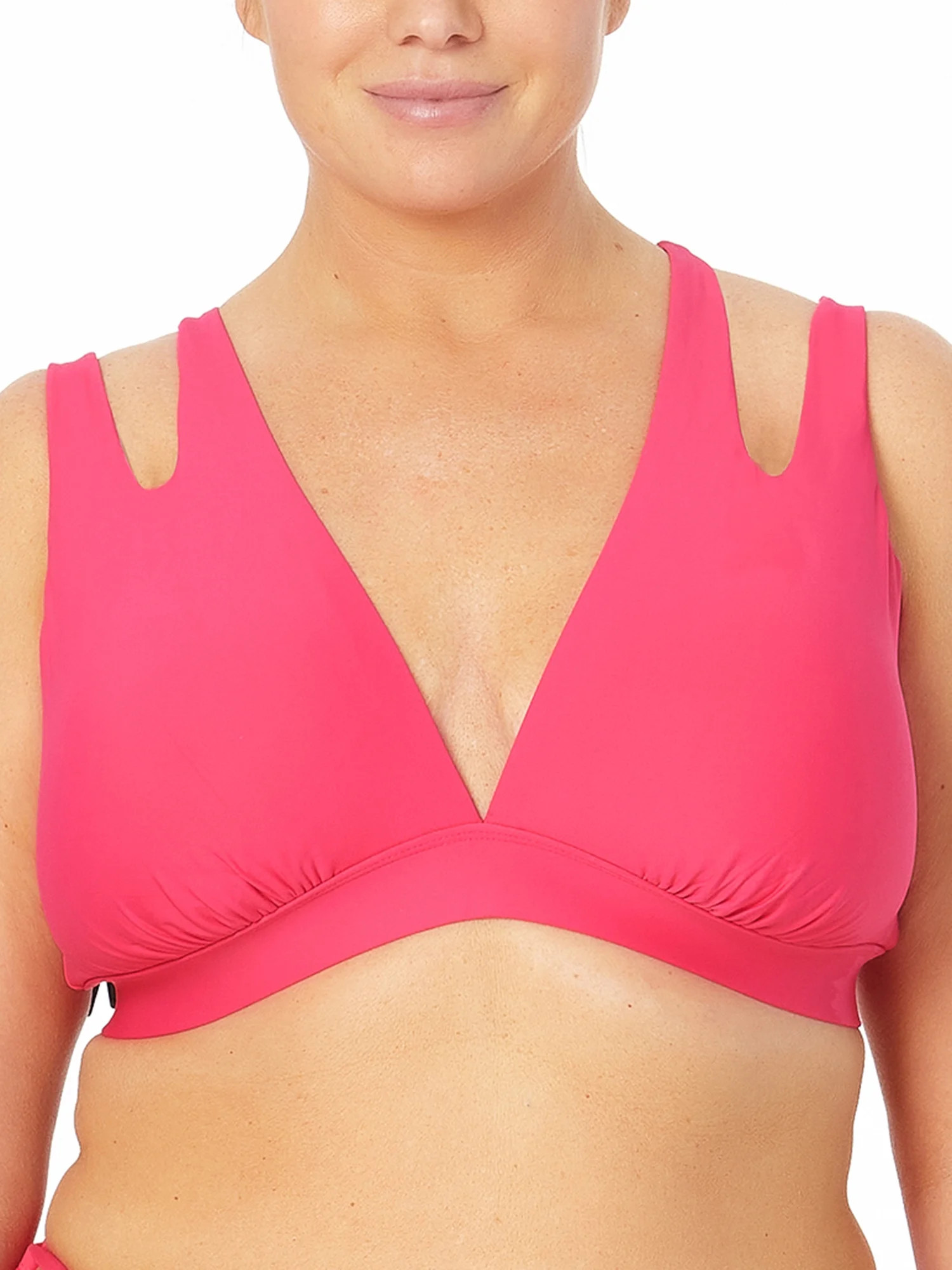 Time and Tru Women's Plus Cutout Halter Top Swimsuit | Walmart (US)