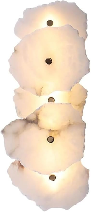 Modern Luxury Marble Wall Sconce Mid Century Natural Stone White Alabaster Glass Wall Light Minim... | Amazon (US)