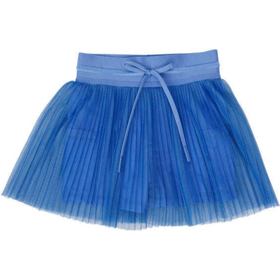 Girls Pleated Skort, Sky Blue | Maisonette