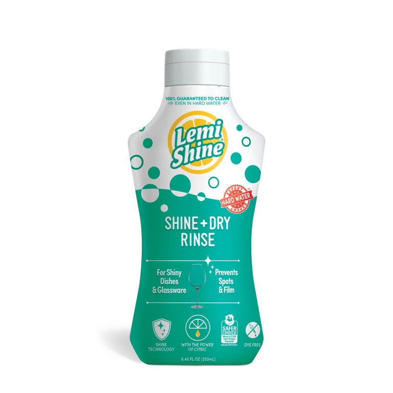 Lemi Shine Shine + Dry, Dishwasher Rinse Aid, Spotless and Streakless Shine, 8.45 oz. | Walmart (US)
