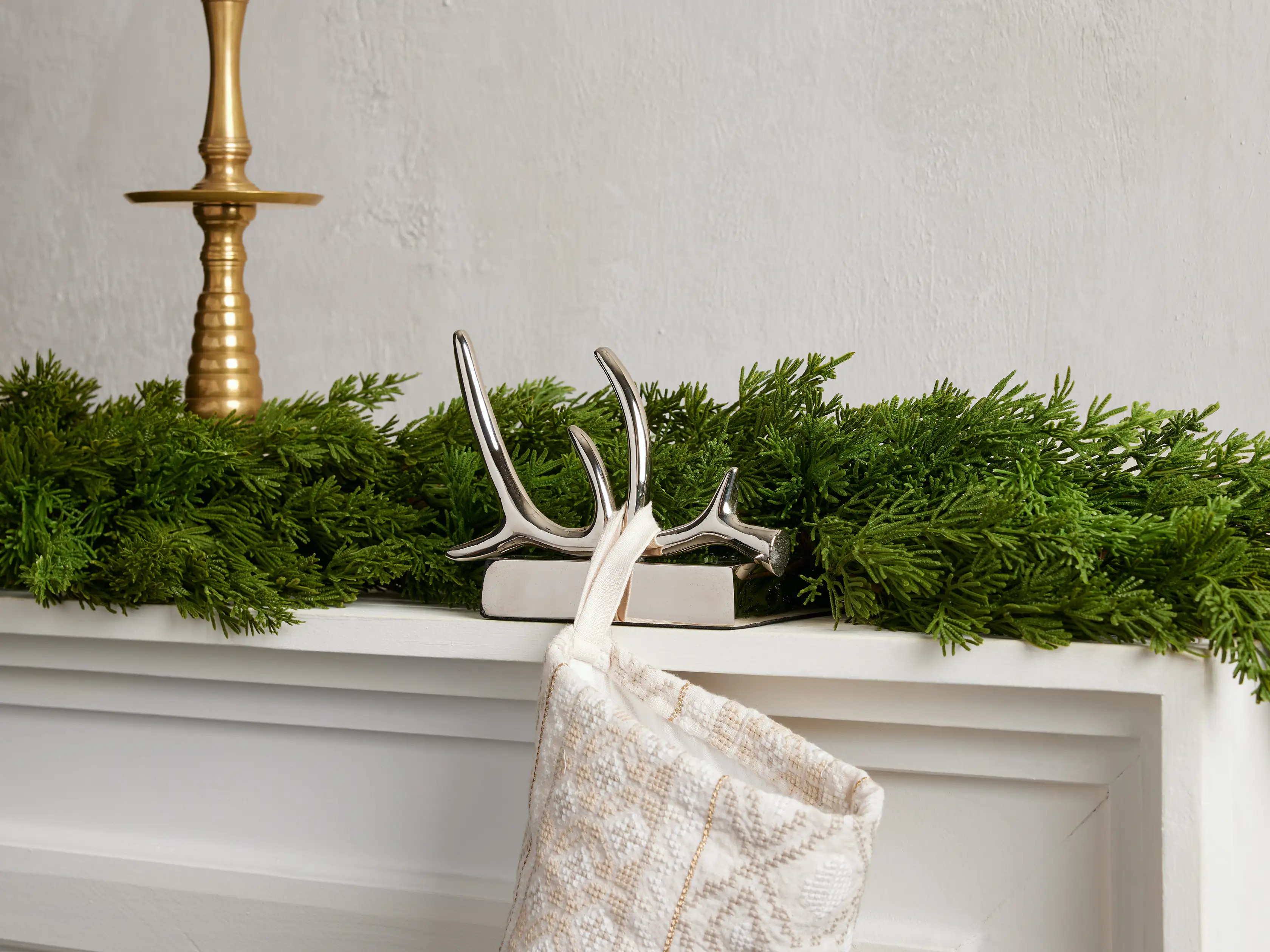 Antler Stocking Holder in Silver | Arhaus