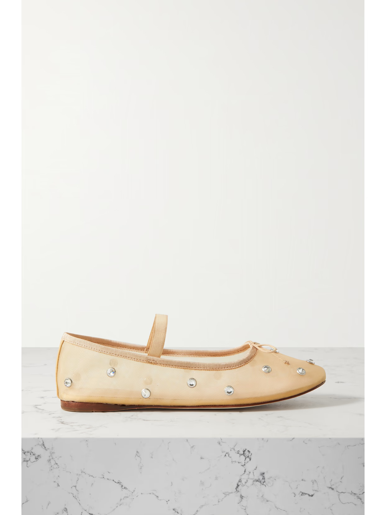Loeffler Randall - Leonie Crystal-embellished Mesh Ballet Flats - Brown | NET-A-PORTER (US)