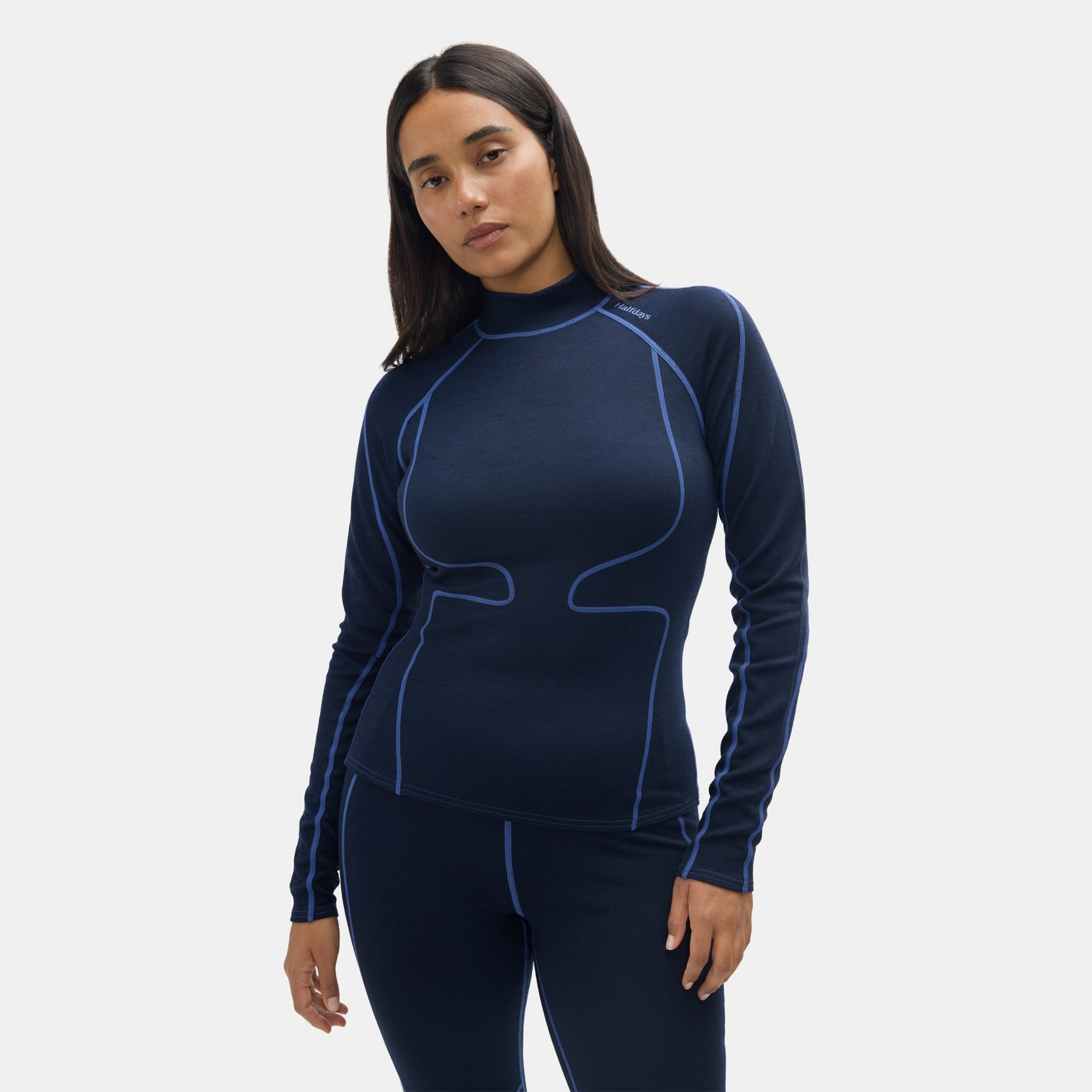 Halfdays Women's Fay Midweight Merino Base Layer Top  Blue XL | REI