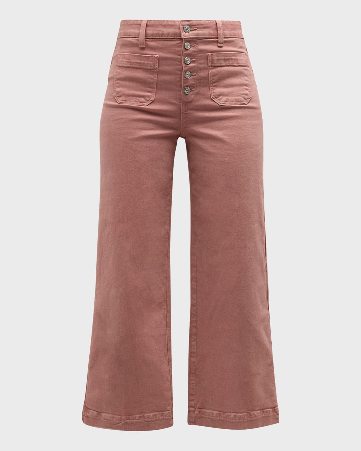 Anessa Cropped Wide-Leg Patch Pocket Jeans | Neiman Marcus