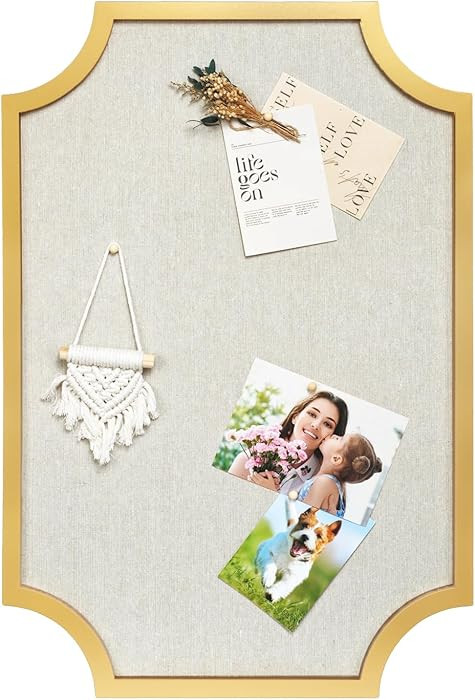 Linen Bulletin Board, Large 20"x30" Pin Board for Walls, Fabric Bulletin Board for Home Kitchen O... | Amazon (US)