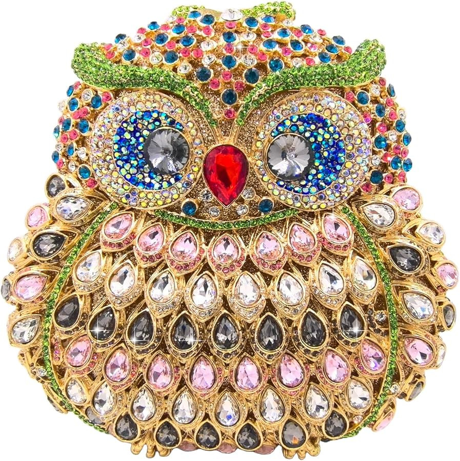 Boutique De FGG Mini Owl Party Crystal Clutch Purses for Women Dressy,Animal Evening Handbags,Pro... | Amazon (US)