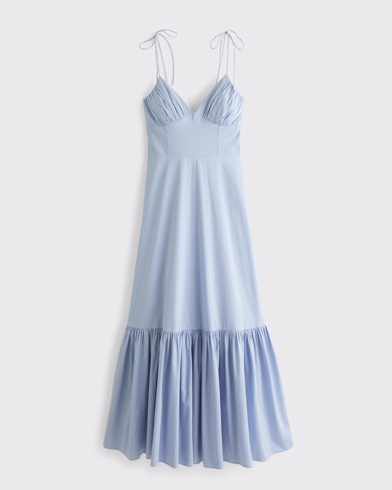Women's Tie-Strap Tiered Maxi Dress | Women's Dresses & Jumpsuits | Abercrombie.com | Abercrombie & Fitch (US)