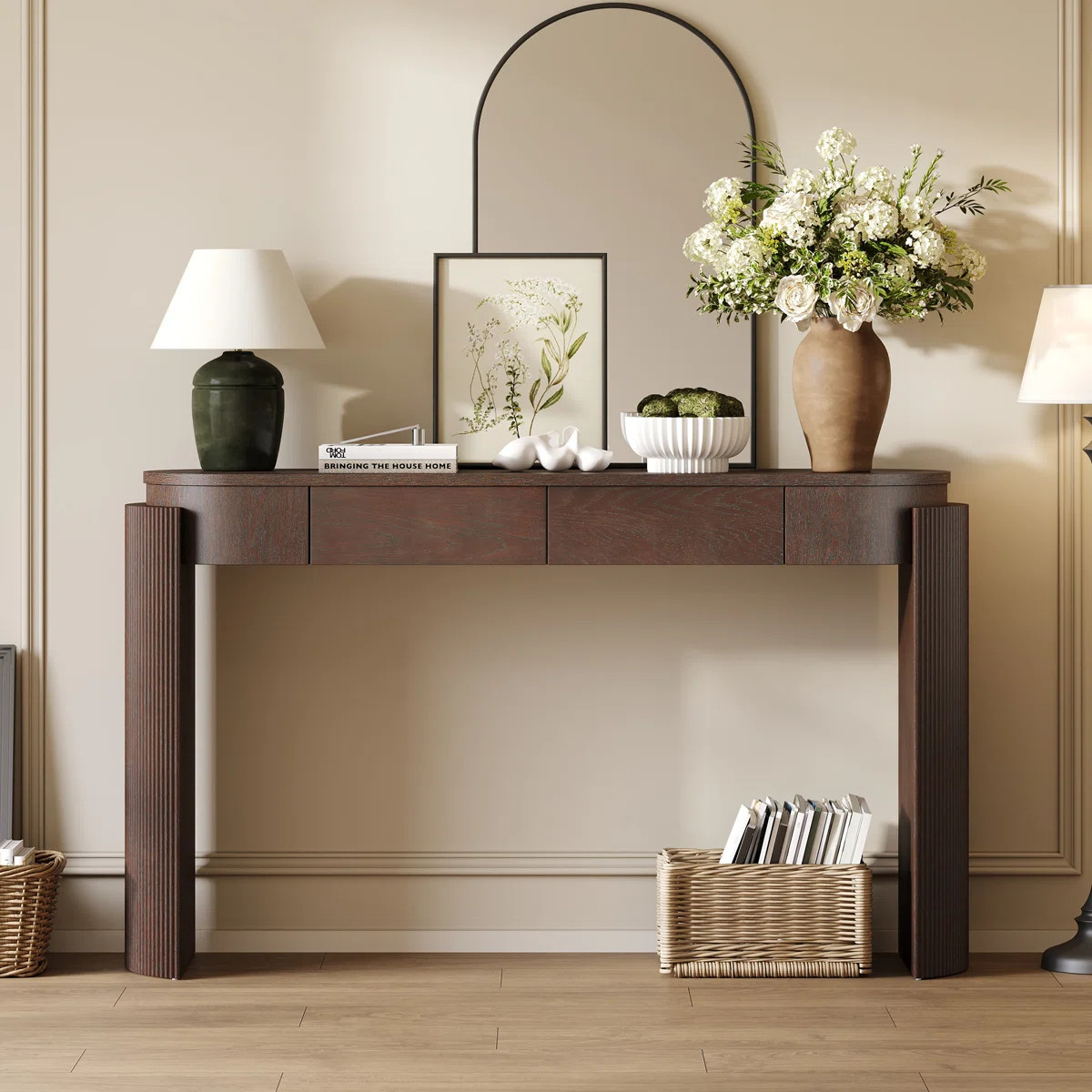 NFusion Nile Fluted Console Table with Oval Top & 2 Drawers | Wayfair | Wayfair North America